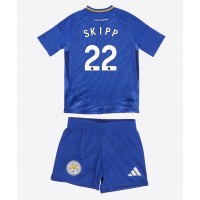 Leicester City Oliver Skipp #22 Hemmaställ Barn 2024-25 Korta ärmar (+ Korta byxor)